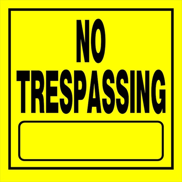 Hillman English Yellow No Trespassing Sign 11 in. H X 11 in. W, PK6 840165 - main